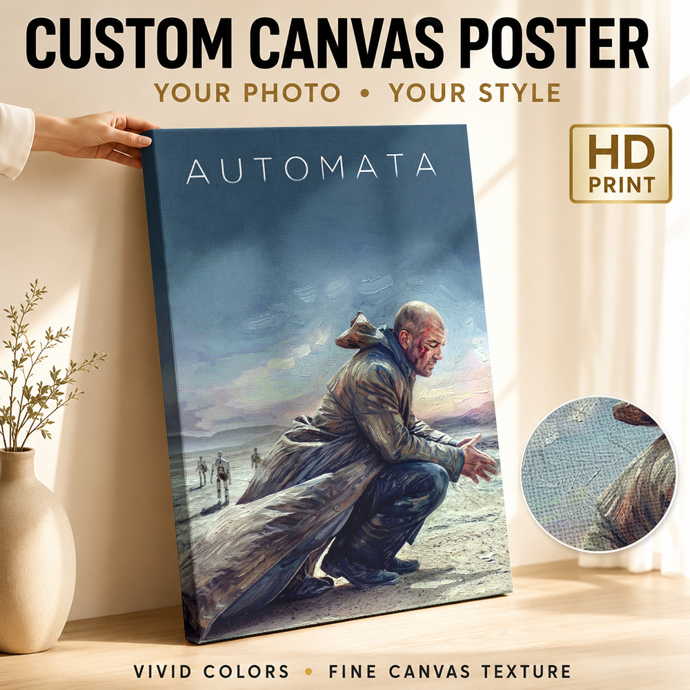 Collectible Vintage Photos - Automata Movie Framed Canvas Poster Personalized