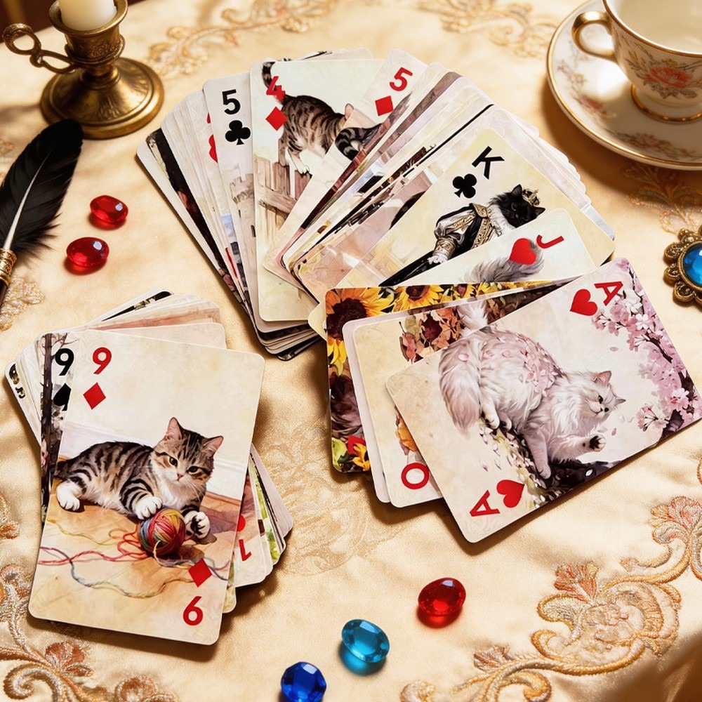 54Pcs Vintage Palace Cute Cat  - đánh giá và giá Vintage Collectible Playing Cards