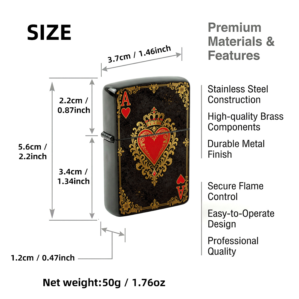 Flip Top Lighter Ace Of Hearts - đánh giá và giá Vintage Collectible Playing Cards