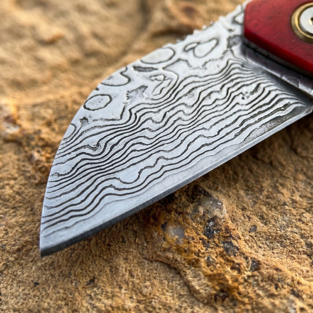 Vintage Damascus EDC Folding K - đánh giá và giá Vintage Collectible Pocket Knives